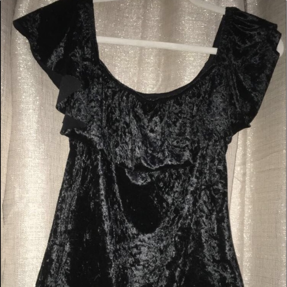 Black velvet bodysuit